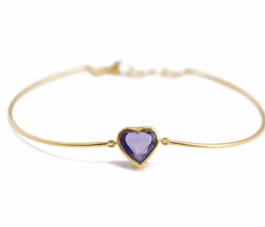 Jewelry YI Collection | Purple Sapphire Heart Bangle