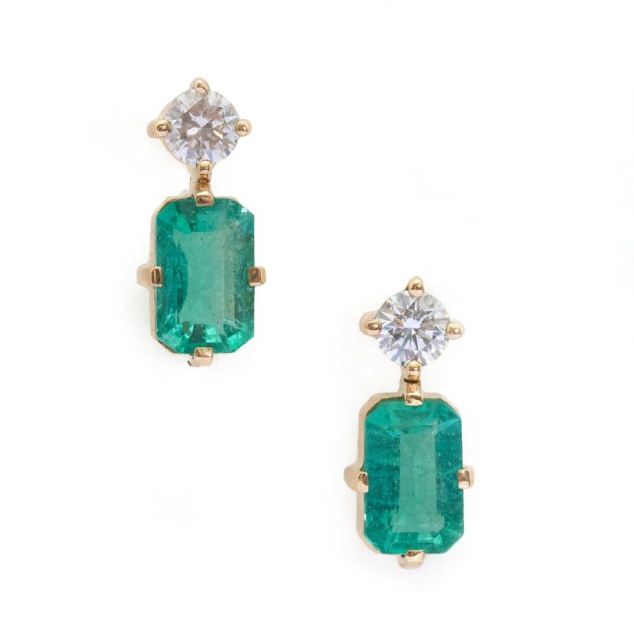 Jewelry YI Collection | Emerald & Diamond Deco Earrings