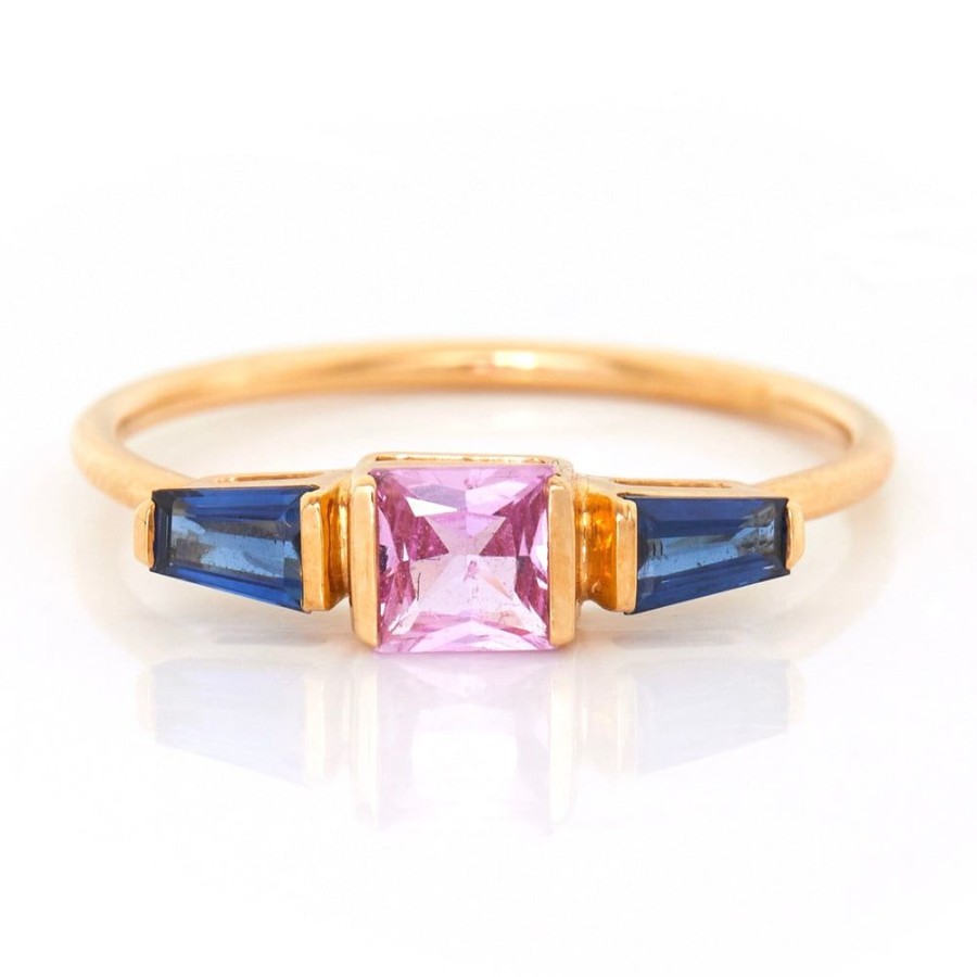 Jewelry YI Collection Triplets | Pink & Blue Sapphire Triplet Ring