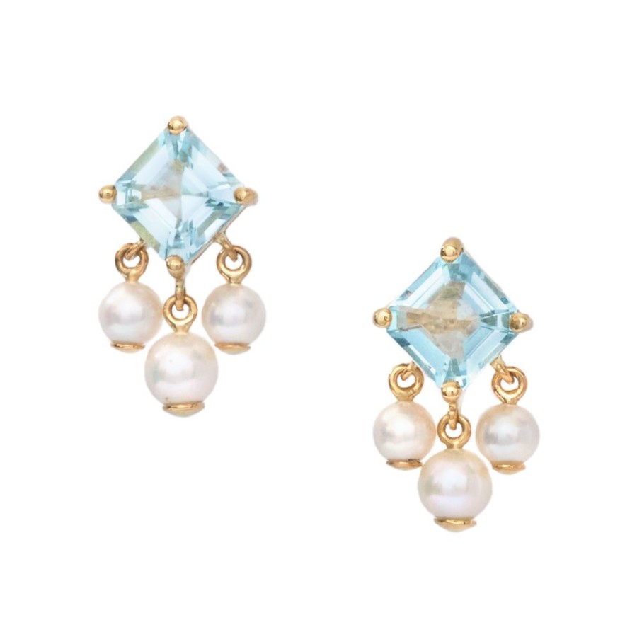 Jewelry YI Collection | Aquamarine And Pearl Nymph Earrings