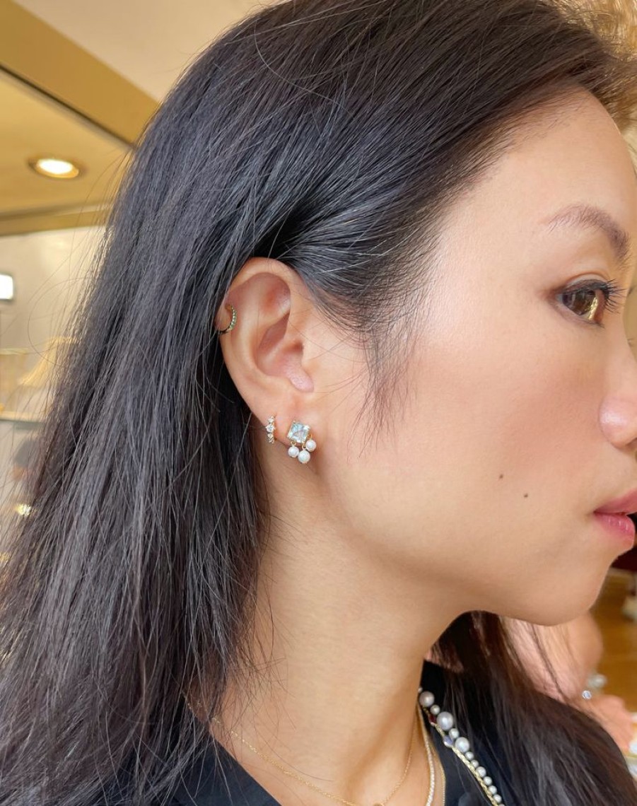 Jewelry YI Collection | Aquamarine And Pearl Nymph Earrings