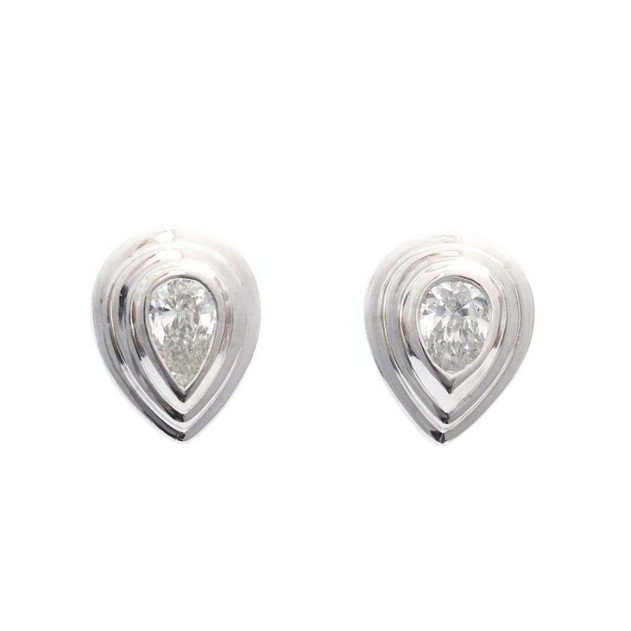 Jewelry YI Collection | Platinum Diamond Frame Earrings