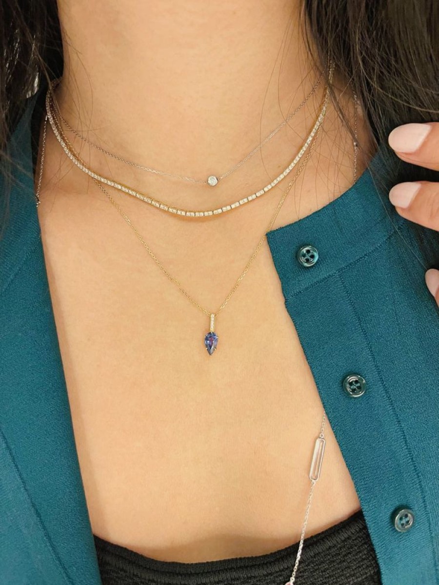 Jewelry YI Collection | Ceylon Sapphire & Diamond Arrow Necklace