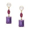 Jewelry YI Collection | Topaz Ruby Amethyst Beijing Nights Earrings