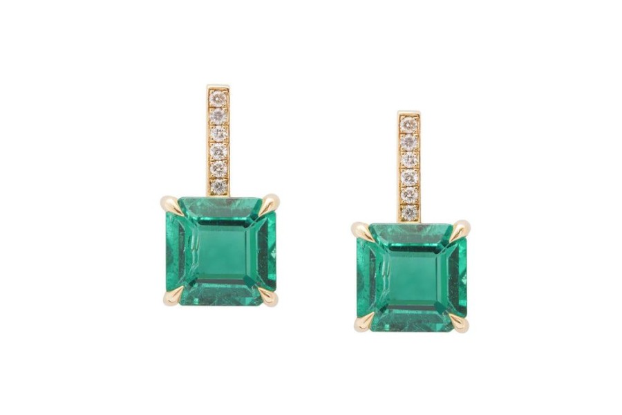 Jewelry YI Collection | Emerald & Diamond Awakening Pave Earrings