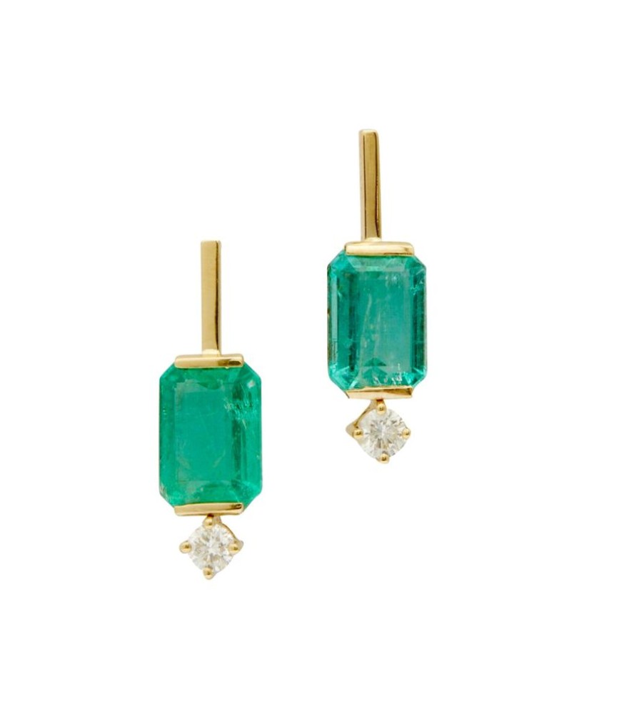 Jewelry YI Collection | Emerald & Diamond Awakening Earrings