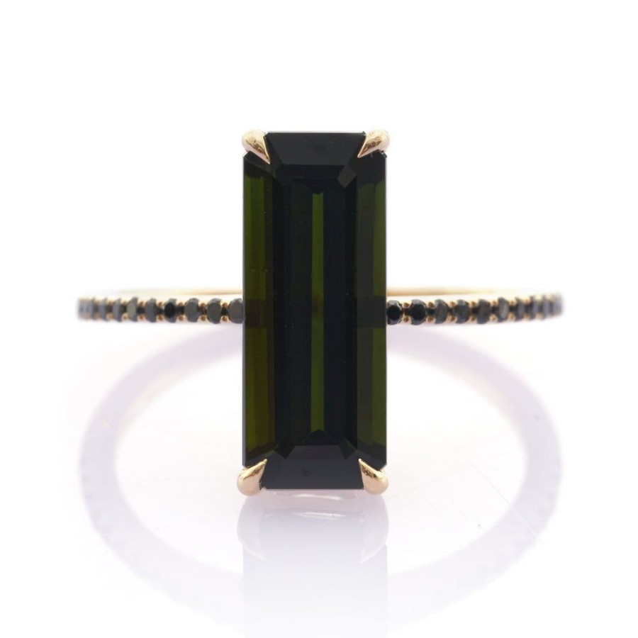 Jewelry YI Collection Something Bigger | Tourmaline & Black Diamond Protection Ring