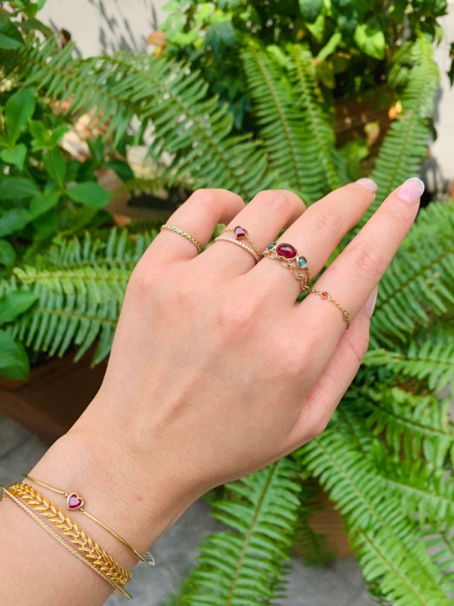 Jewelry YI Collection Chain Rings | Rubellite & Indicolite Eos Chain Ring