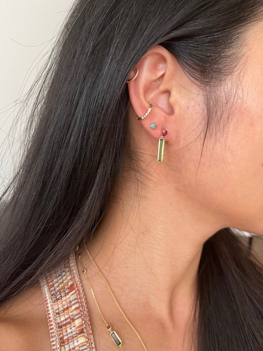 Jewelry YI Collection | Ruby & Tourmaline Bar Earrings