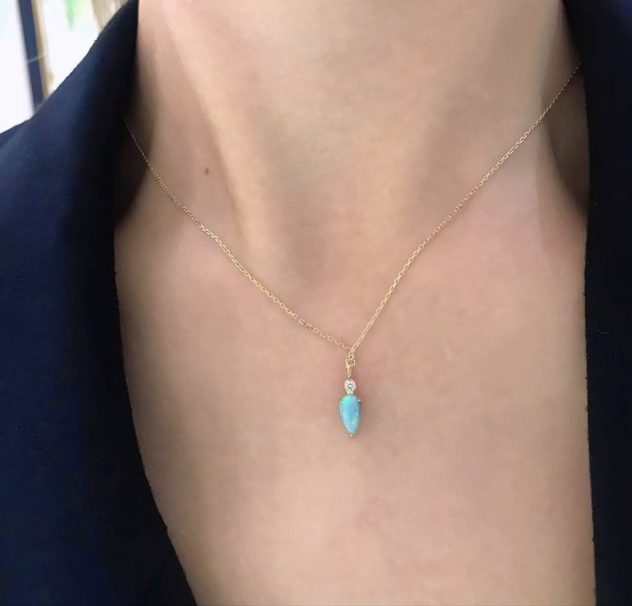 Jewelry YI Collection | Opal & Diamond Arrow Necklace