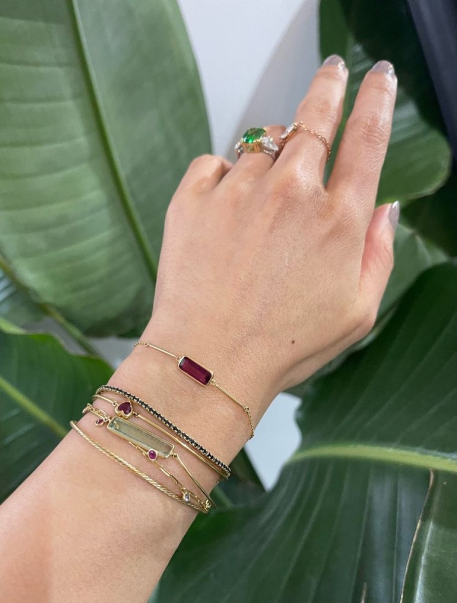 Jewelry YI Collection | Rubellite Bar Bracelet