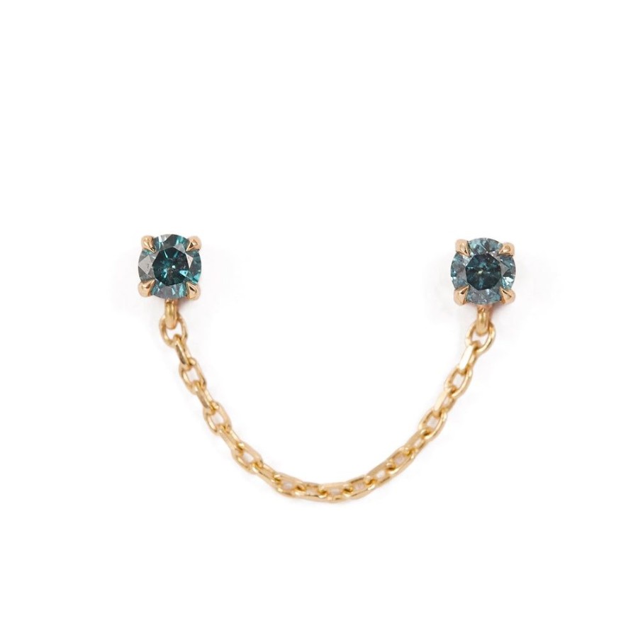 Jewelry YI Collection | Blue Diamond Linked Chain Earring