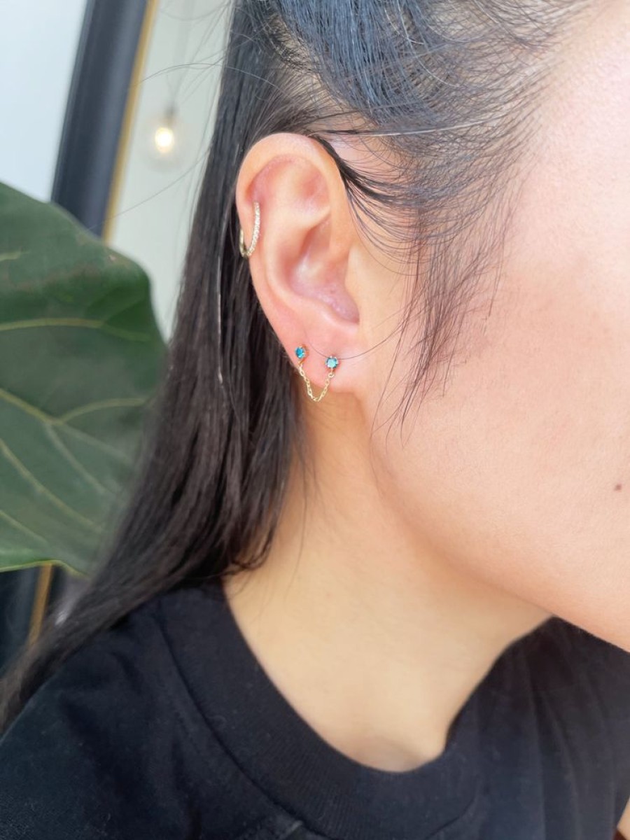 Jewelry YI Collection | Blue Diamond Linked Chain Earring