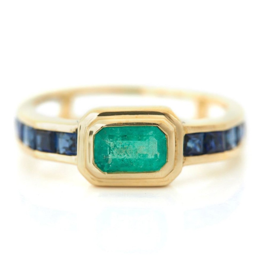 Jewelry YI Collection Something Bigger | Emerald & Sapphire Circa Ring