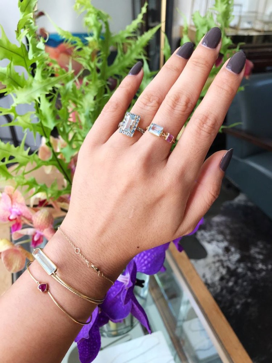 Jewelry YI Collection Chain Rings | Tourmaline & Pink Sapphire Chain Ring