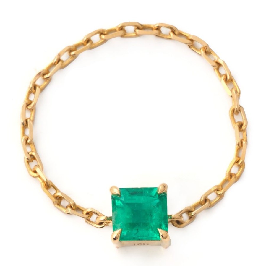 Jewelry YI Collection Chain Rings | Brazilian Emerald Chain Ring