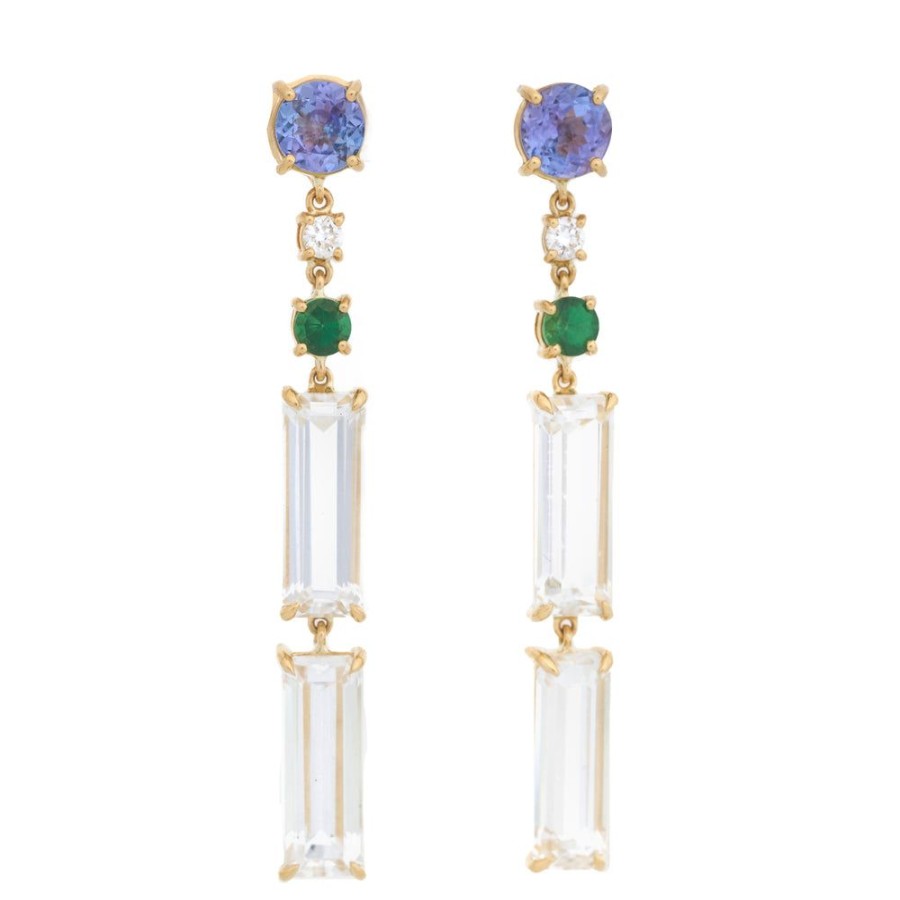 Jewelry YI Collection | Tanzanite Diamond Tsavorite Starry Night Earrings