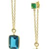 Jewelry YI Collection | Emerald & Topaz Chain Earrings