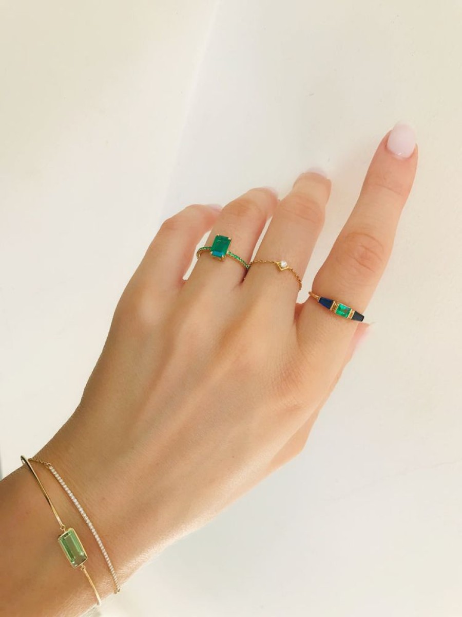 Jewelry YI Collection Triplets | Blue Sapphire & Emerald Triplet Ring