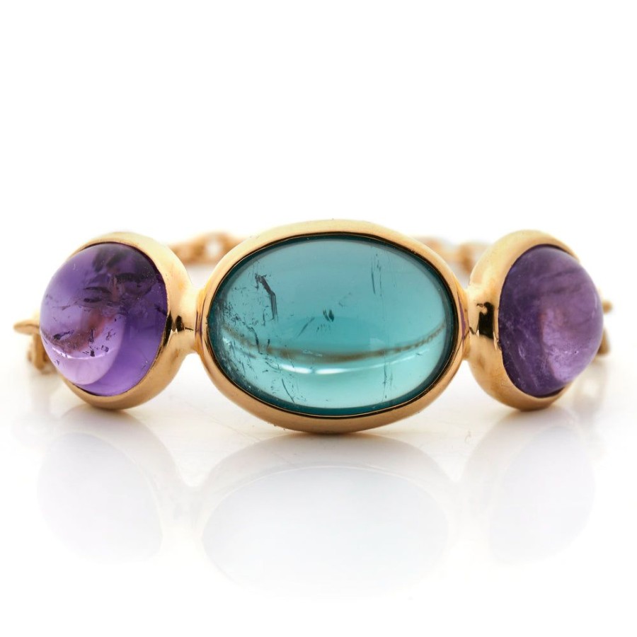 Jewelry YI Collection Triplets | Indicolite & Amethyst Eos Chain Ring