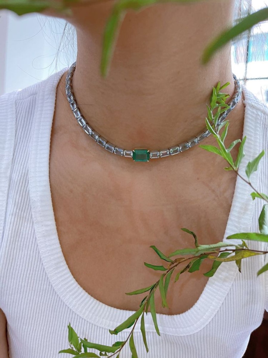 Jewelry YI Collection | Emerald & Aquamarine Demeter Necklace