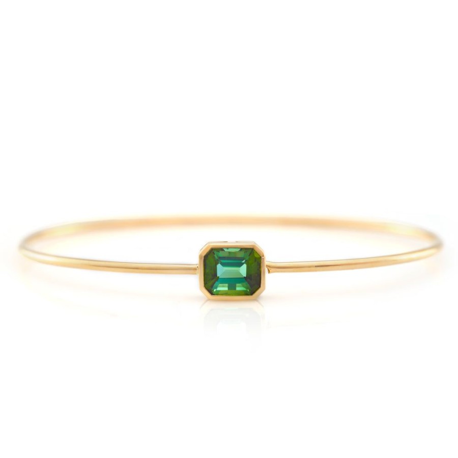 Jewelry YI Collection | Green Tourmaline Linear Bangle