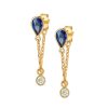 Jewelry YI Collection | Sapphire & Diamond Chain Earrings