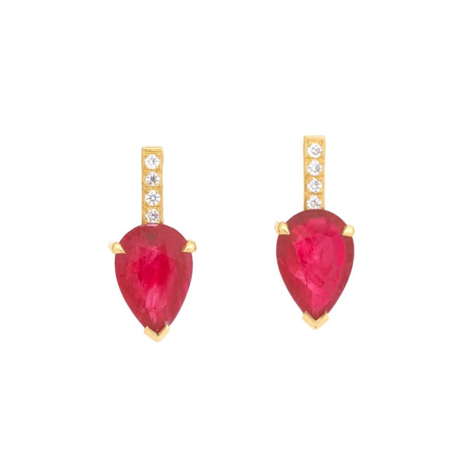 Jewelry YI Collection | Ruby & Diamond Arrow Earrings