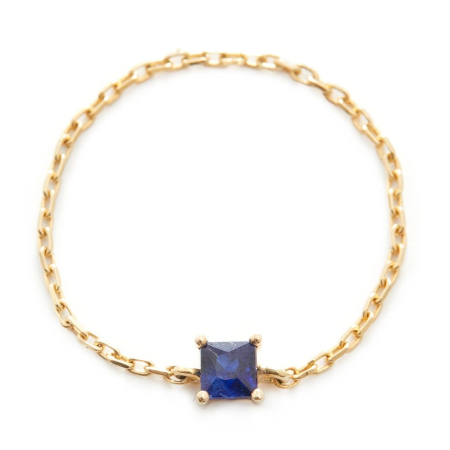 Jewelry YI Collection Single Gemstones | Royal Blue Sapphire Chain Ring