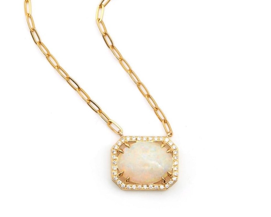 Jewelry YI Collection | Opal & Diamond Portrait Necklace