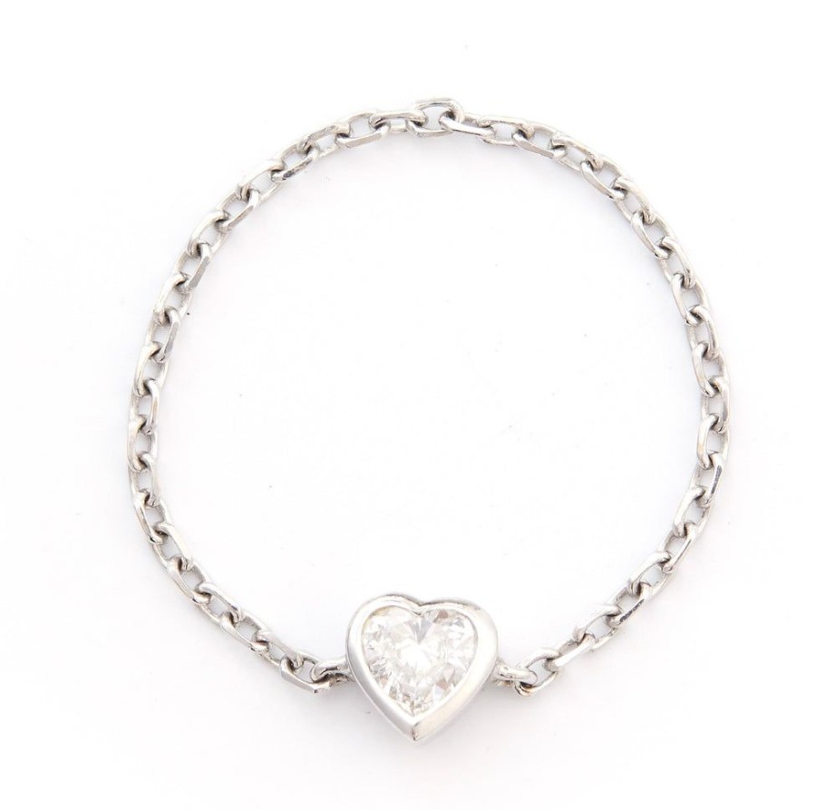 Jewelry YI Collection Single Gemstones | Diamond Heart Chain Ring