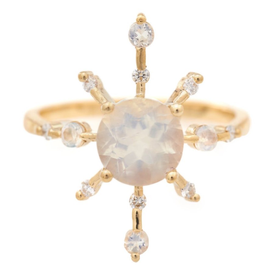 Jewelry YI Collection Something Bigger | Rainbow Moonstone & Diamond Starburst Ring