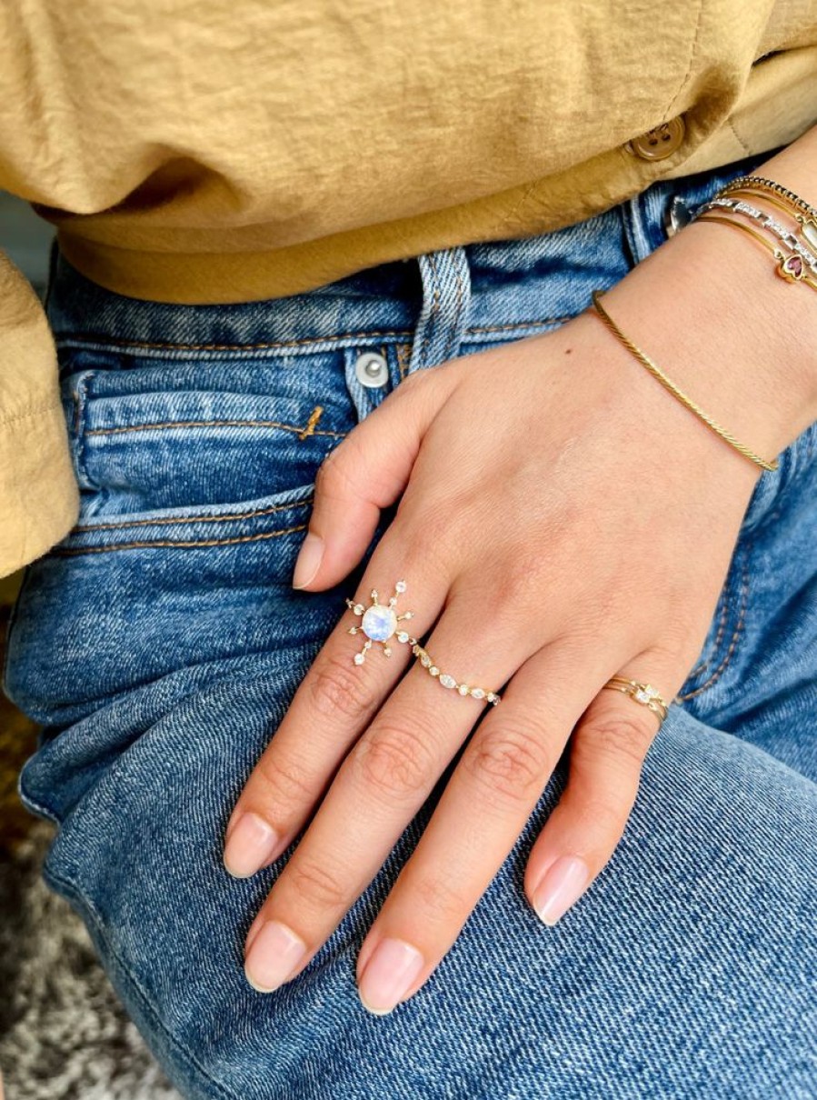 Jewelry YI Collection Something Bigger | Rainbow Moonstone & Diamond Starburst Ring