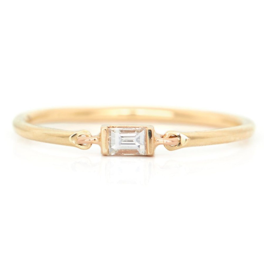 Jewelry YI Collection Single Gemstones | Diamond Baguette Petite Circle Ring