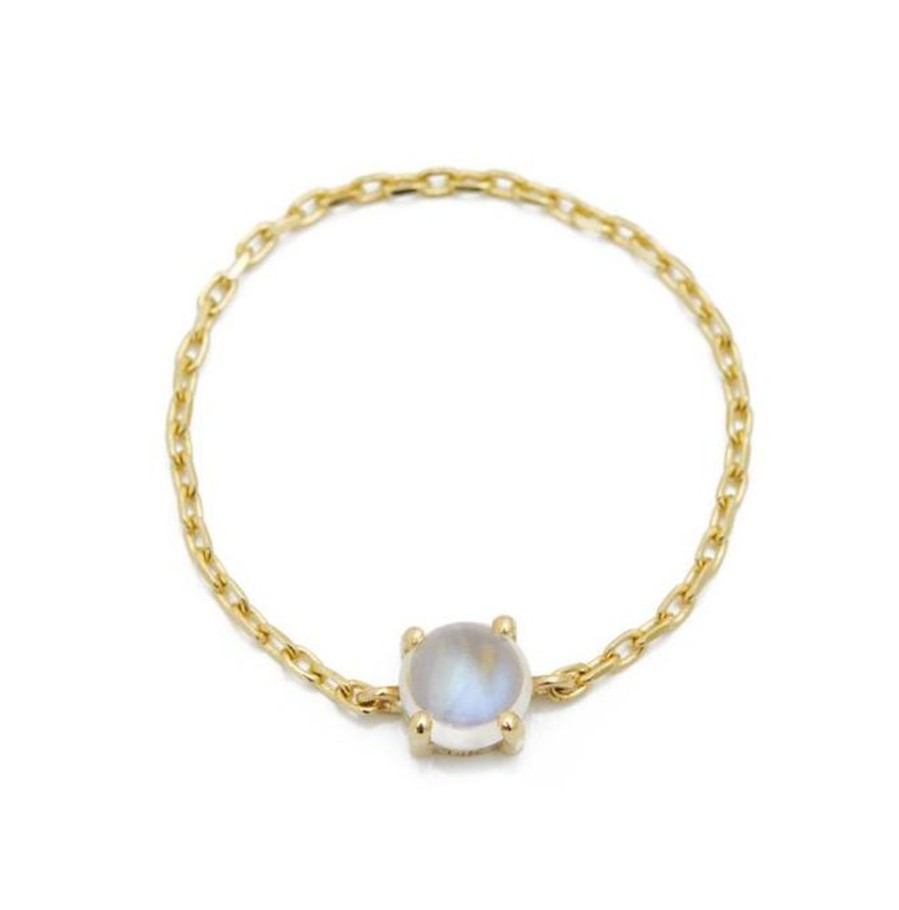 Jewelry YI Collection Single Gemstones | Rainbow Moonstone Chain Ring