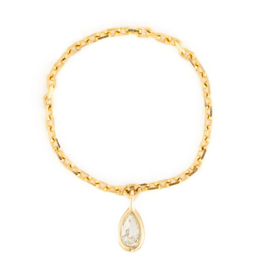 Jewelry YI Collection Single Gemstones | Diamond Dewdrop Chain Ring