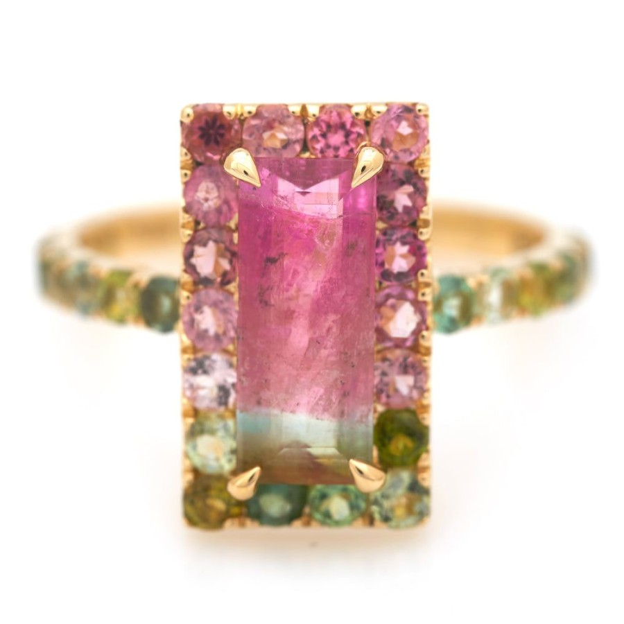 Jewelry YI Collection Something Bigger | Watermelon Tourmaline Deco Ring