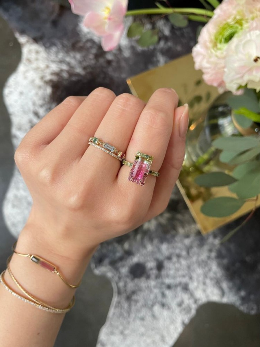 Jewelry YI Collection Something Bigger | Watermelon Tourmaline Deco Ring