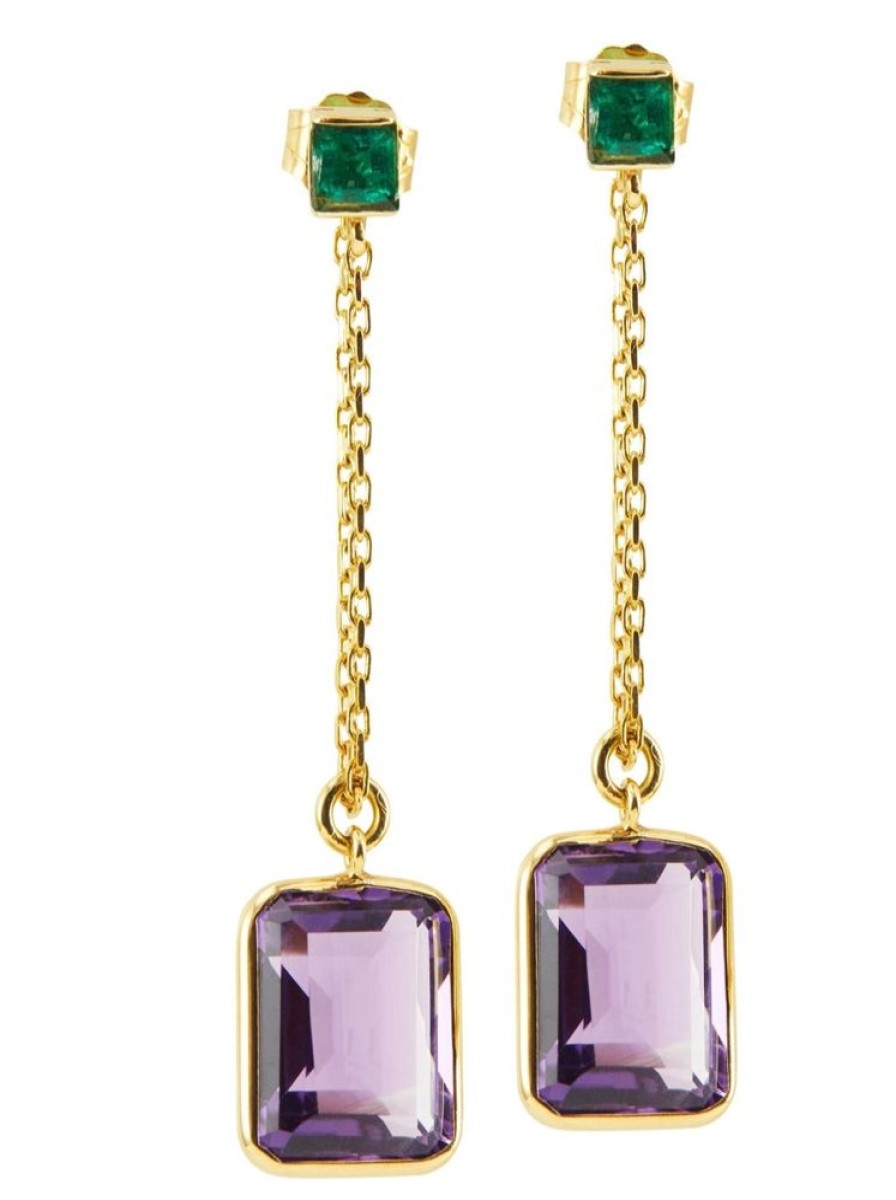 Jewelry YI Collection | Emerald & Amethyst Earrings