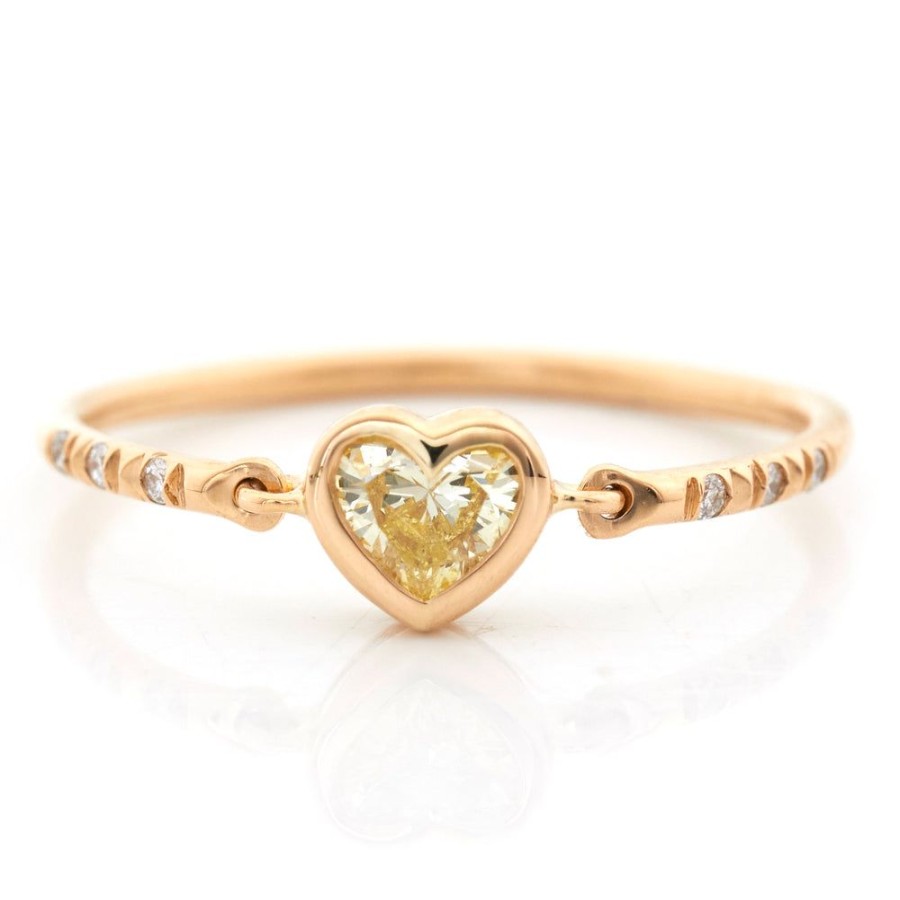 Jewelry YI Collection Diamonds | Heart Diamond Petite Circle Ring