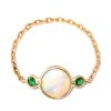 Jewelry YI Collection Chain Rings | Opal & Tsavorite Eos Chain Ring