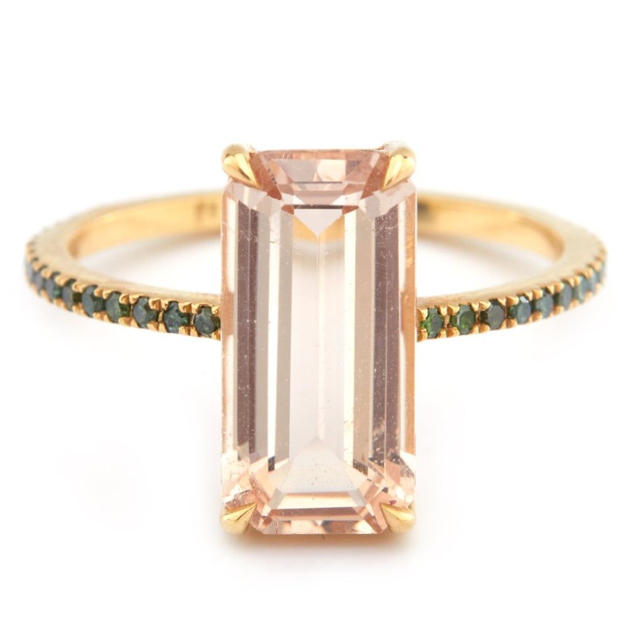 Jewelry YI Collection Something Bigger | Morganite & Green Diamond Ring