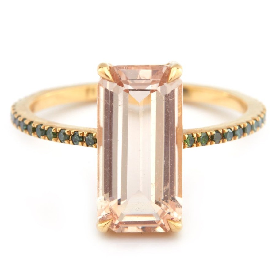 Jewelry YI Collection | Morganite & Green Diamond Ring