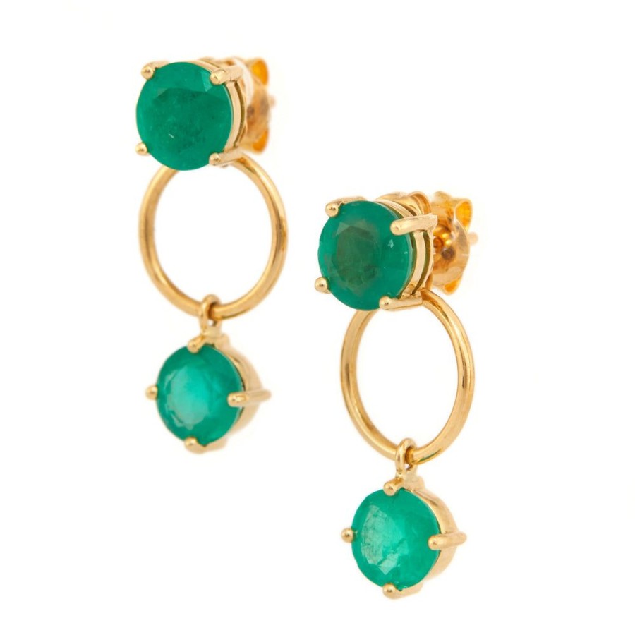 Jewelry YI Collection | Emerald Double Happiness Earrings