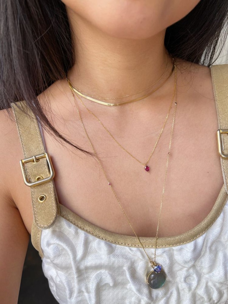 Jewelry YI Collection | Ruby Petite Dewdrop Necklace