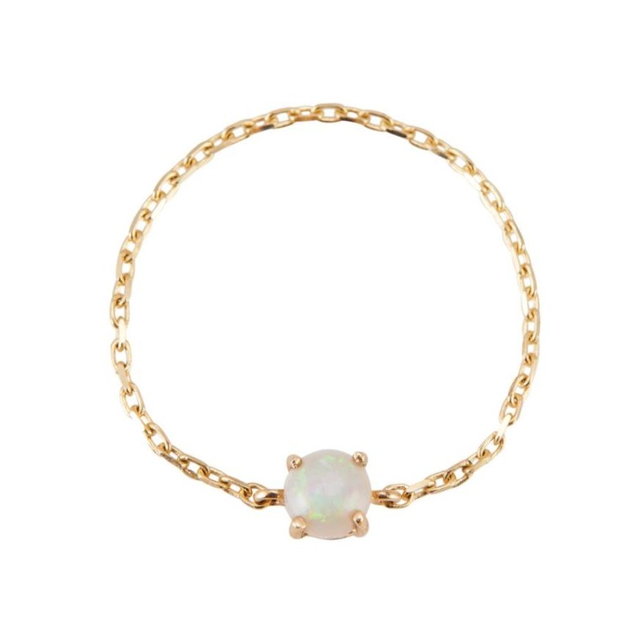 Jewelry YI Collection Single Gemstones | Opal Dot Chain Ring