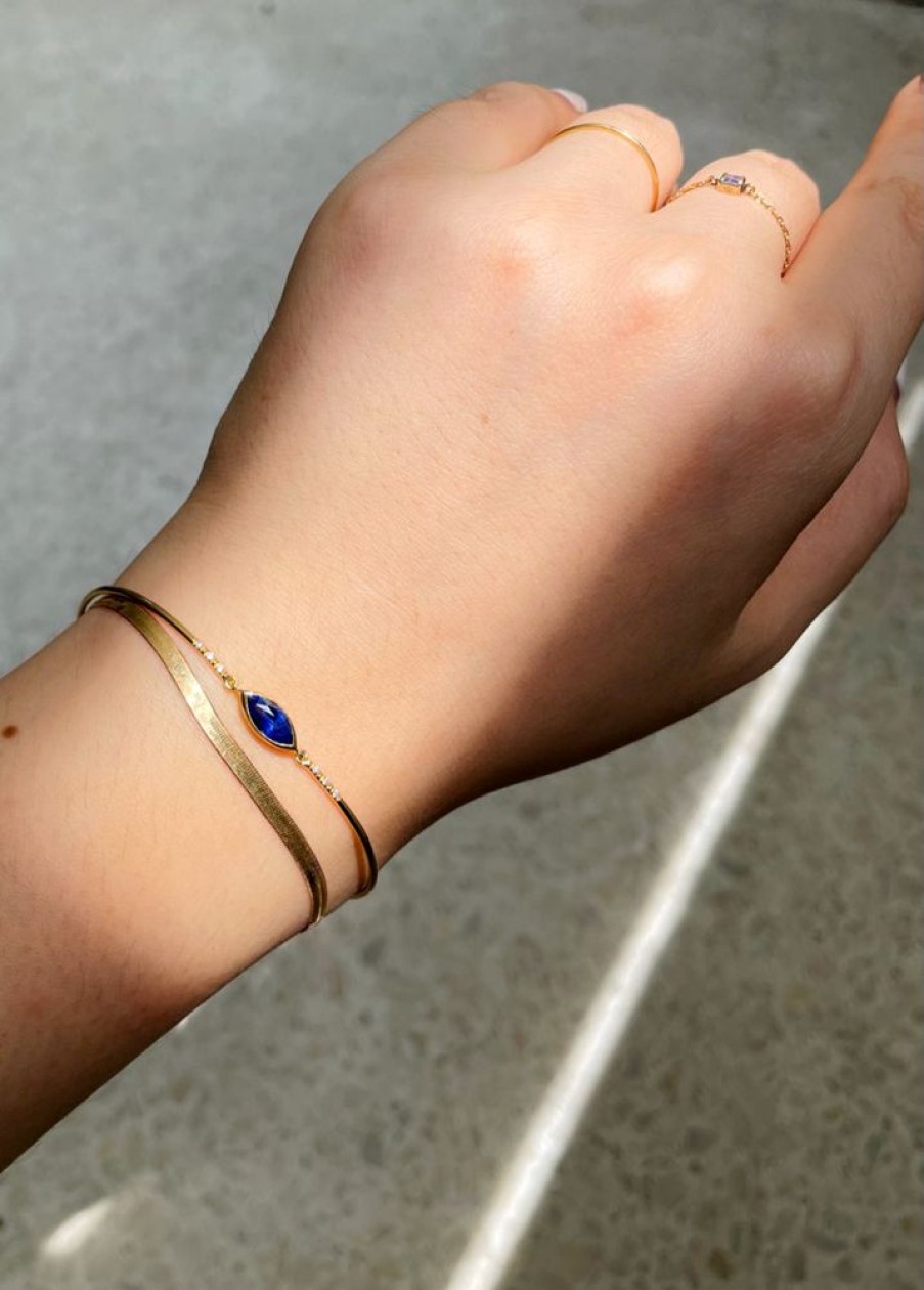 Jewelry YI Collection | Sapphire Marquise & Diamond Bangle