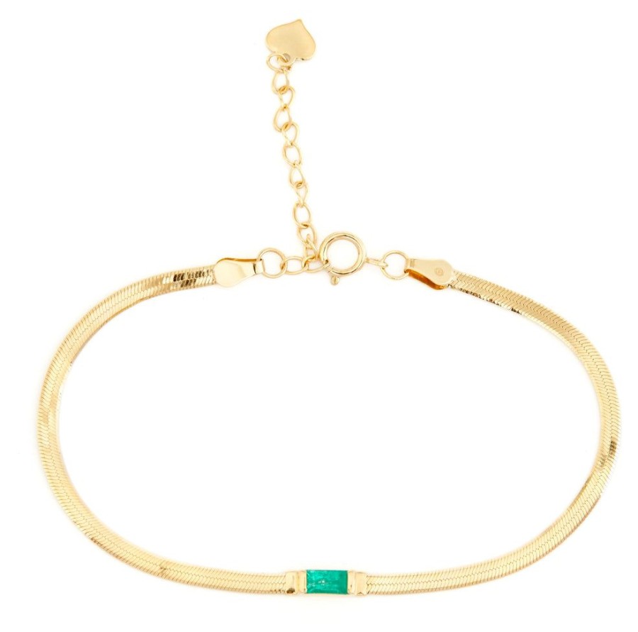 Jewelry YI Collection | Emerald Herringbone Bracelet