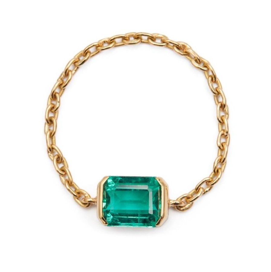 Jewelry YI Collection Single Gemstones | Emerald Supreme Chain Ring