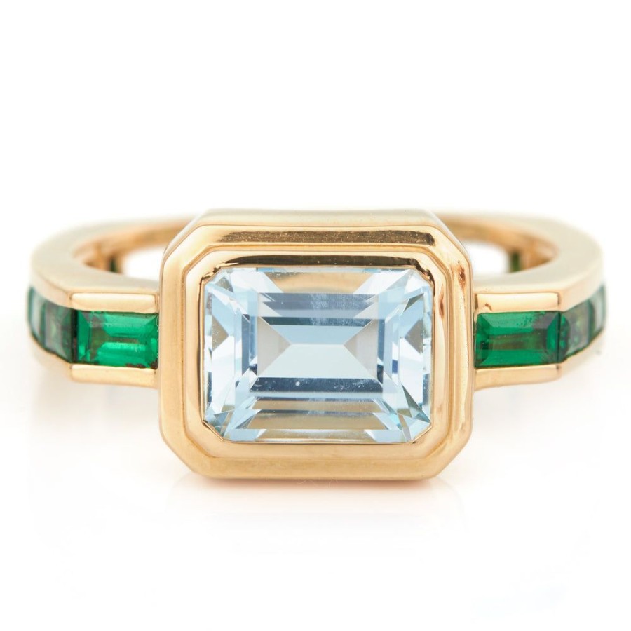 Jewelry YI Collection | Aquamarine & Tsavorite Circa Ring